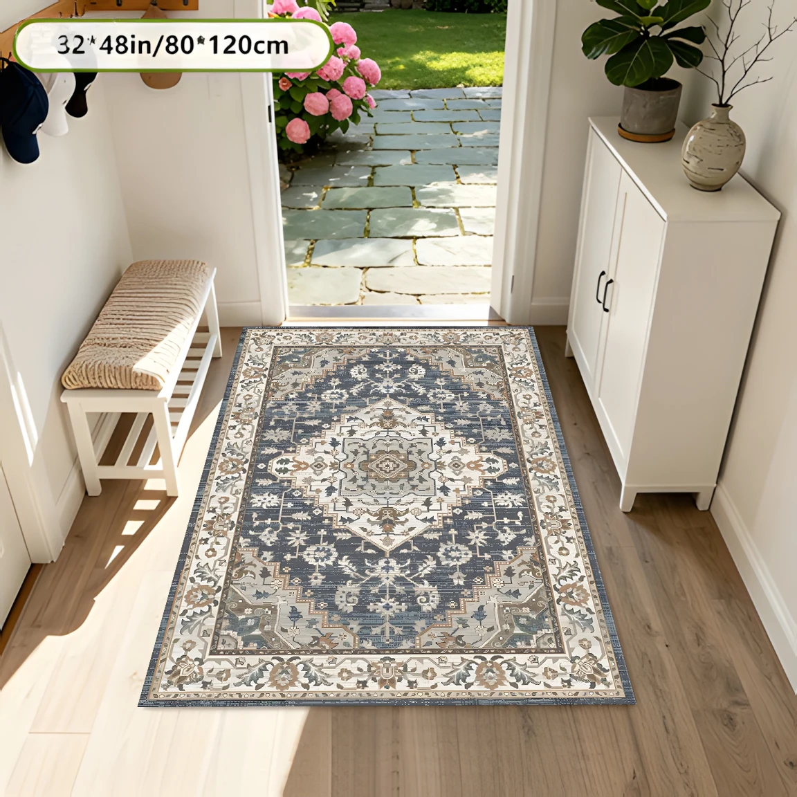 2D Carpet with Retro Persian Pattern in European Retro Style for Living Room, Bedroom, and Coffee Table