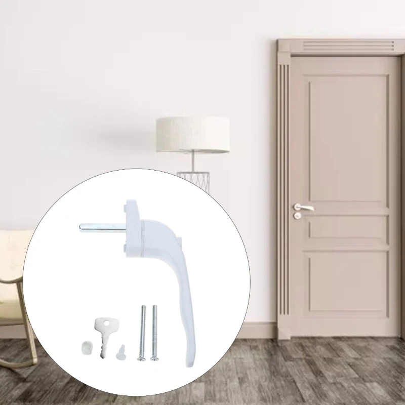 Y1UD UPVC White Universal Espag Window Handle - for Key Locking For Double Glazing