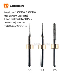 Imes-Icore Tools 250i/240i/150i/140i Dental Milling Burs D3 * 0.6mm/1.0mm/2.5mm for Lithium Disilicate CAD/CAM Milling Cutter