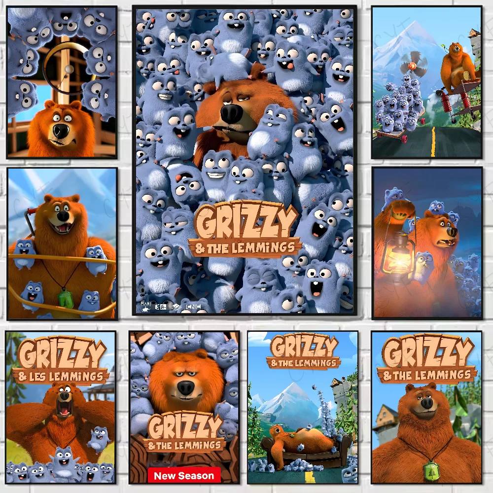 Póster G-Grizzly y L-Lemmings, arte de pared de alta calidad para el hogar, oficina, dormitorio, sala de estar, pasillo, Bar, Idea de regalo perfecta