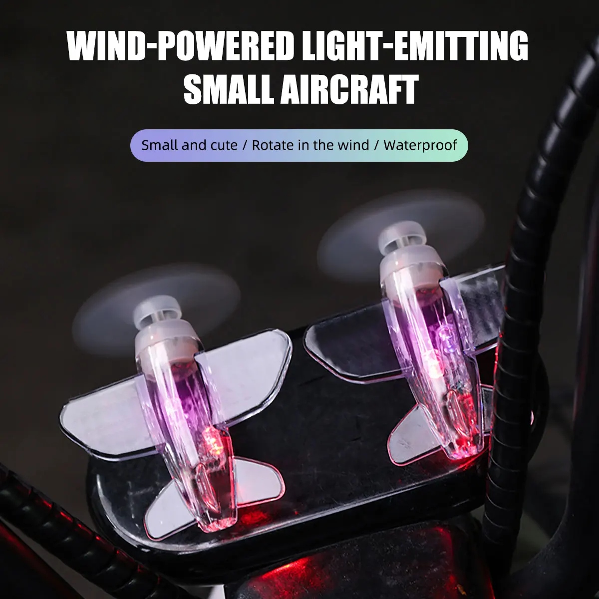 

Aircraft Wind Power LED Mini Strobe Lights Waterproof Flash Position Warning Effect Bike Motorcycle Safe Riding Car Accessories