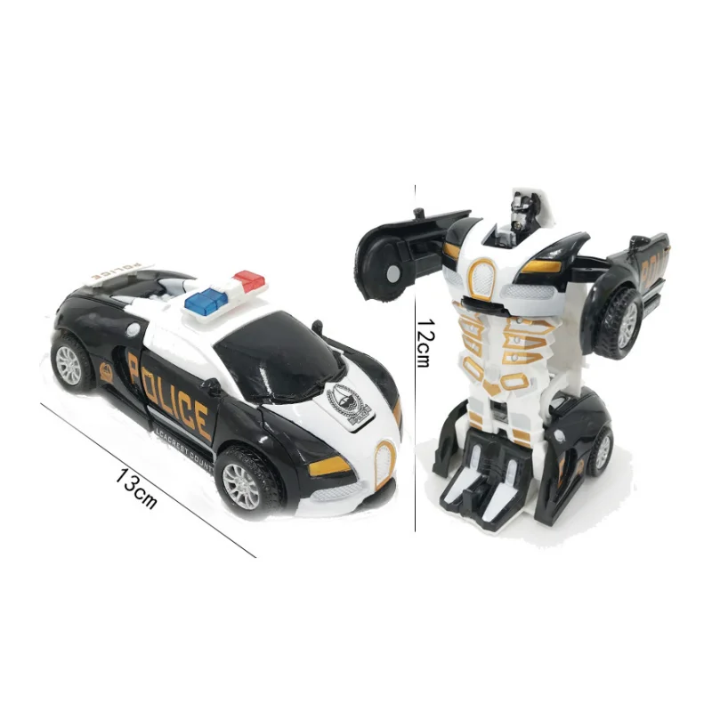 Giocattolo modello di auto robot trasformabile automatico con una chiave per ragazzi Bambini Action figure divertenti in plastica Veicoli di deformazione Auto Kid
