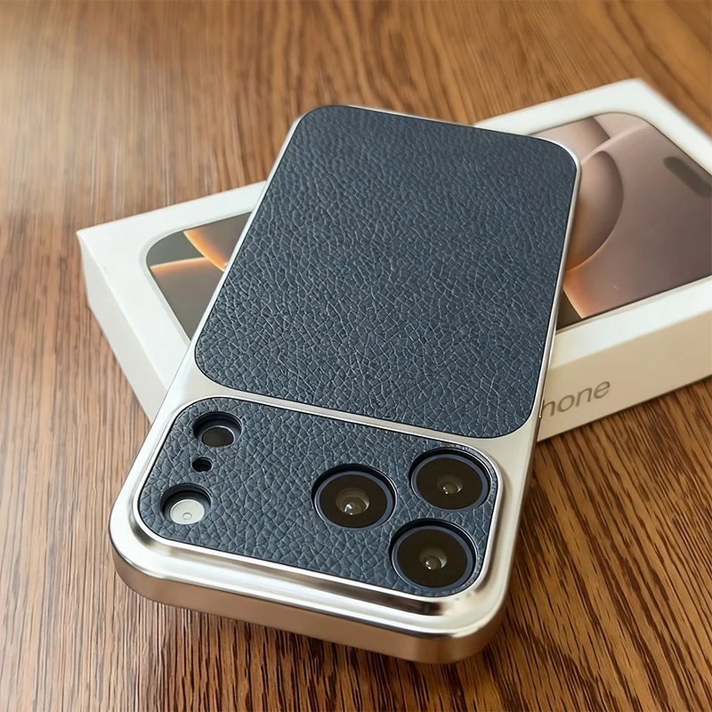 Luxuriöse Matte Sofort-17 Kunstleder-Handyhülle für iPhone 18 17 Pro Max 16 15 14 Pro 13 12 11 Stoßfeste Weiche Schutzhülle