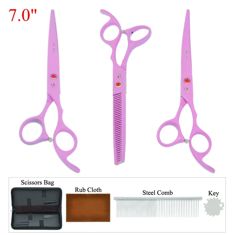 7 inch Meisha Professional Pet Grooming Scissors Kit with Bag Steel Comb 3pcs Dog Cat Haircut Shears Animal Trimming Tool B0035A