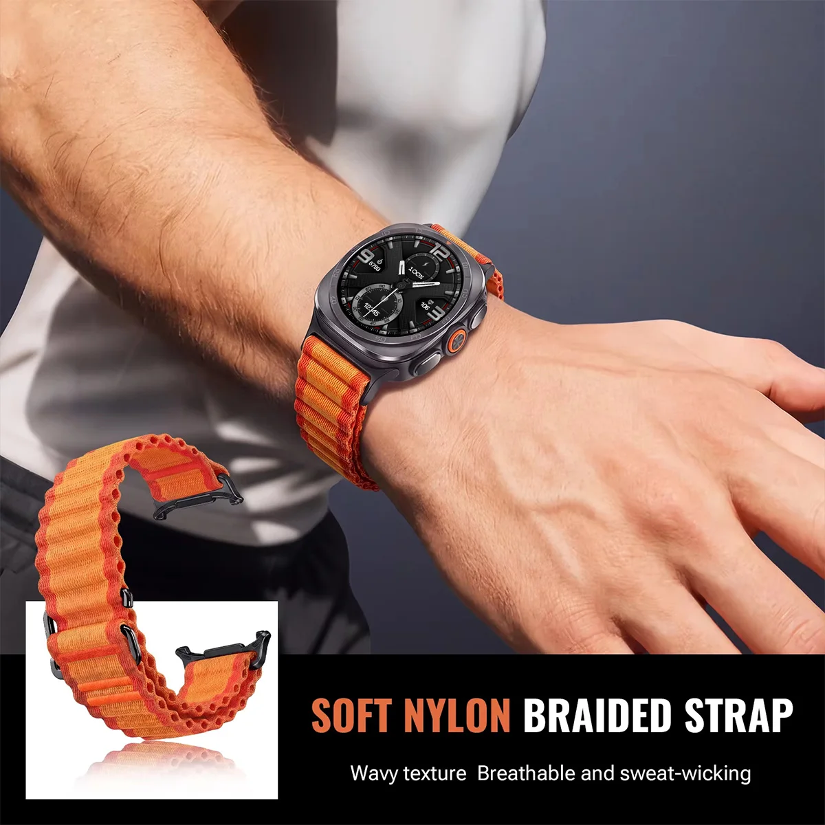 Trail Band For Samsung Galaxy Watch Ultra 2/2025/47mm Nylon Loop Strap For Galaxy Watch LTE 47mm No Gaps Smartwatch Accessories