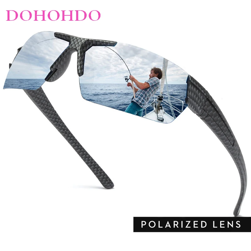 Retro Rimless Cycling Eyewear Polarized Night Vision Sports Sunglasses Men Women Driving Hiking Anti-Glare Goggles Unisex UV400