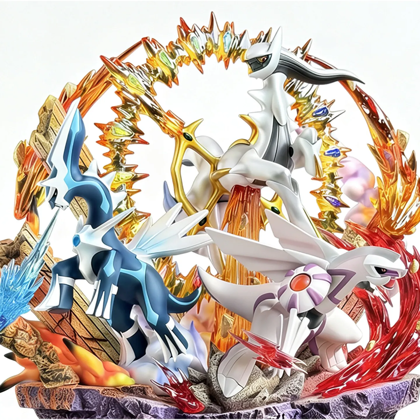 

BKM Pokemon GK Figure, Light Up Four Legendary Beasts Statue, Anime Peripheral Desktop Decor Collectible Model Gift for Fans