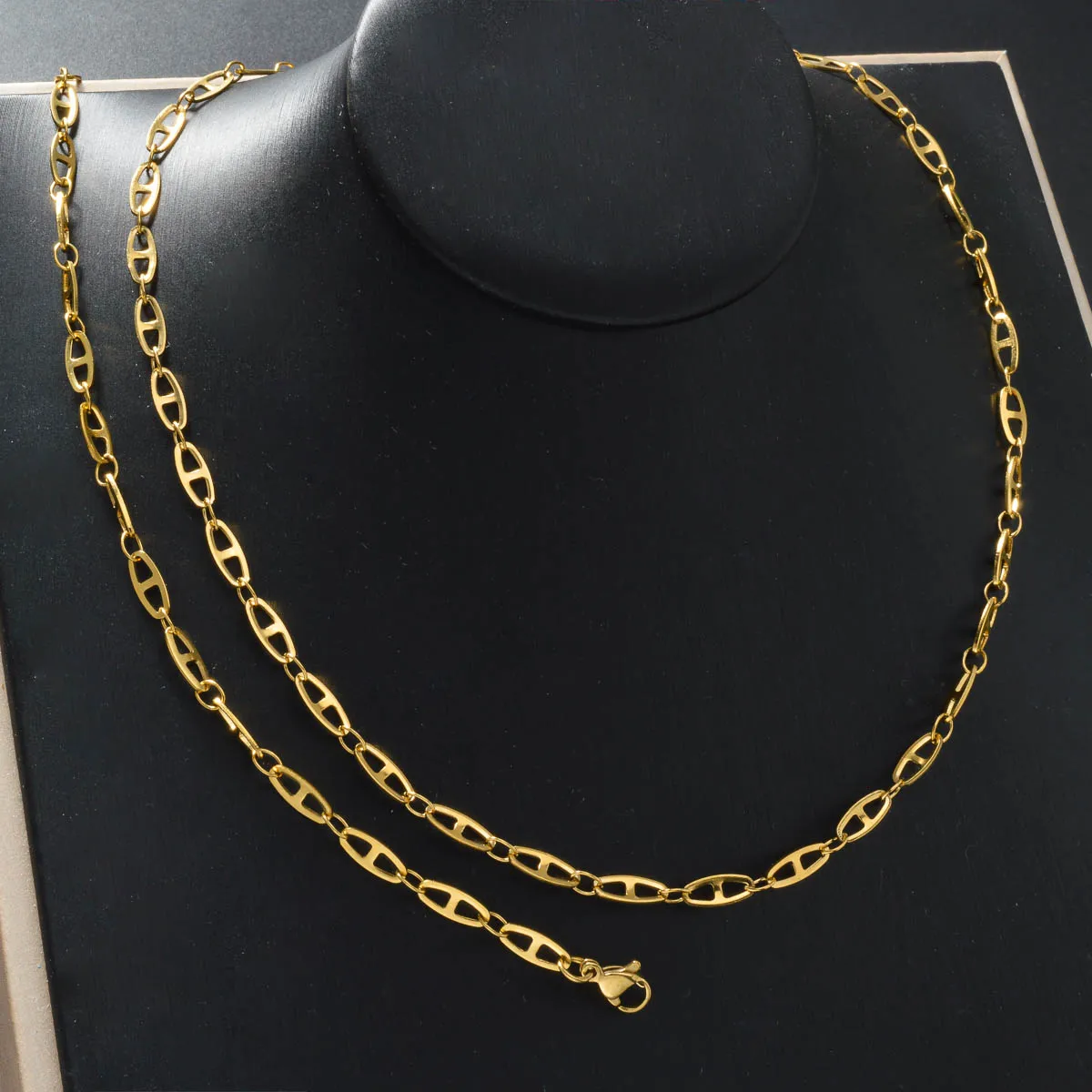 

Daily Wear Pig Nose Set for Women Gold Plated Stainless Steel Chain Necklace Bracelet Party Cute Animal Jewelry Gift for Her