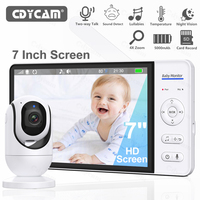 7 Inch Baby Monitor 2 Way Audio Night Vision 5000mAh Battery No WiFi Wireless Kids Protection Surveillance Video Camera 4X Zoom