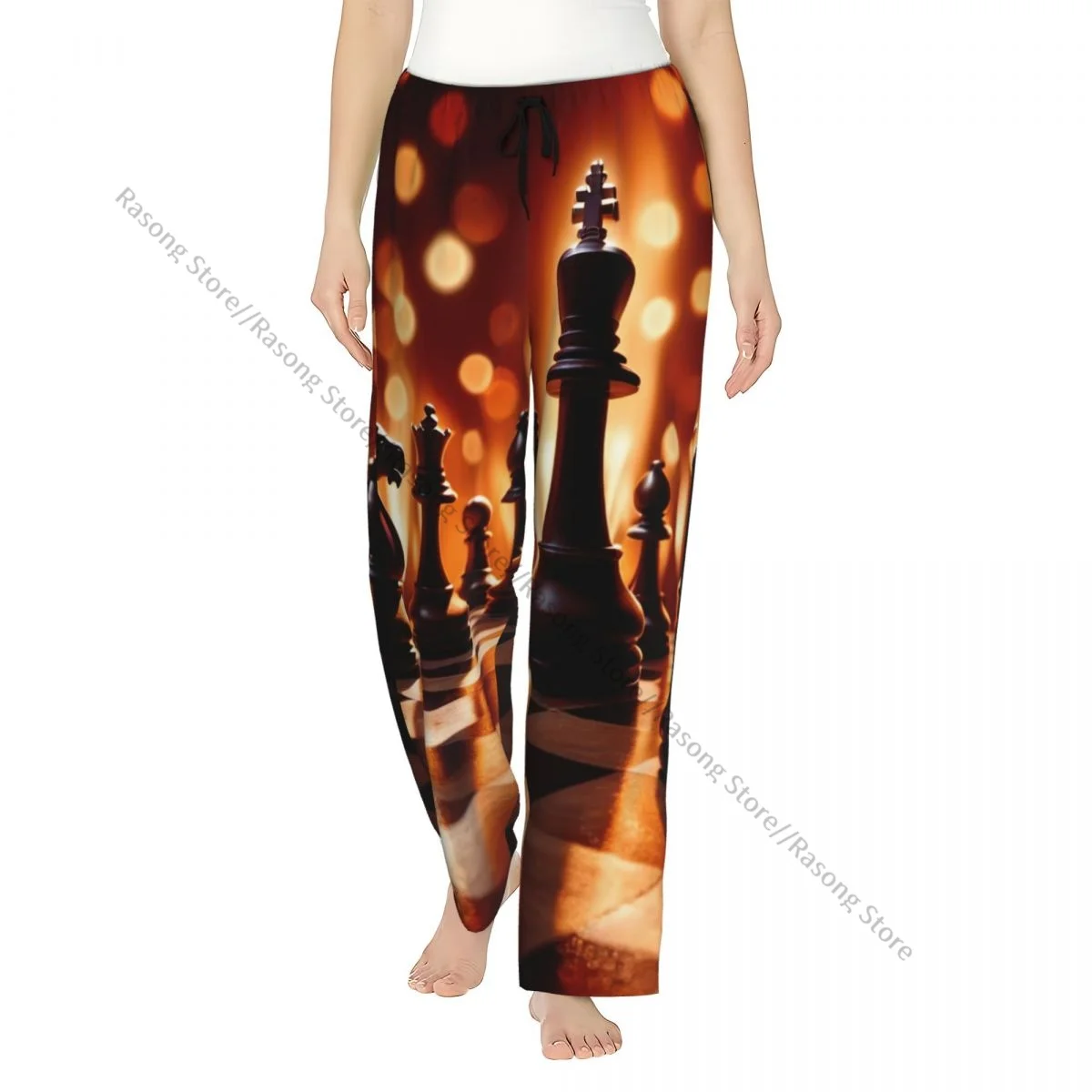 

Уютные фланелевые пижамные штаны для женщин, шахматные фигуры, стратегическая тактика, штаны для сна, домашняя одежда для дома