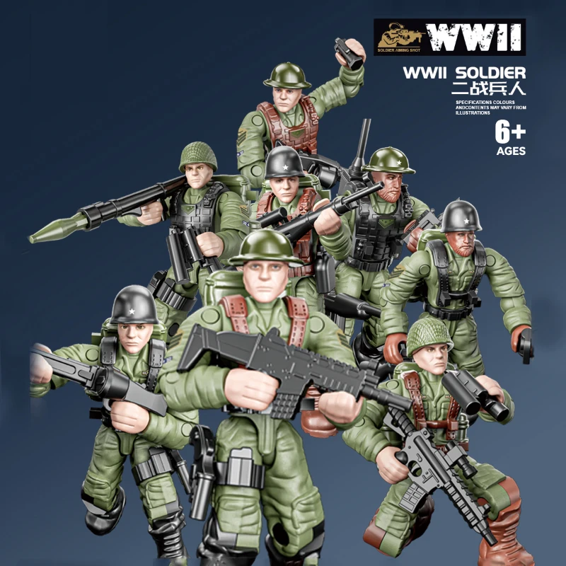 

WW2 Military Model Series Soldier Equipment DIY Accessories Building Blocks Bricks Toys Gifts