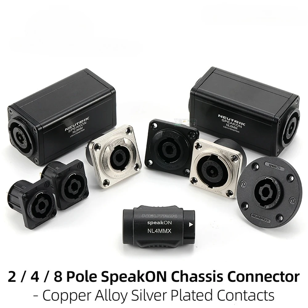 

NEUTRIK 2 4 8 Pore speakON Speaker Connector NL2MPXX NL4MPXX NL8MPRXX PA/Metal Flange Socket Silver-plated Pin Chassis Connector
