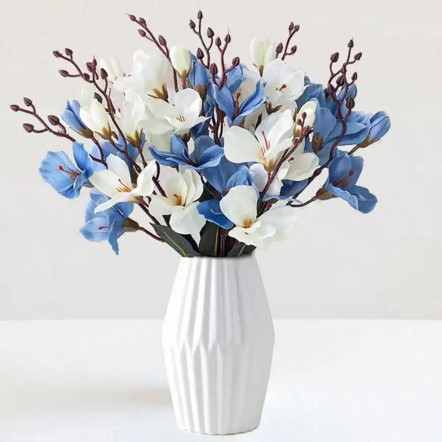 5 Gabeln 20 Köpfe Künstliche Blumen Herbst Magnolia Home Decor Blumendekoration Gefälschte Weihnachten Hochzeit Zubehör Home Decor – Detail 9