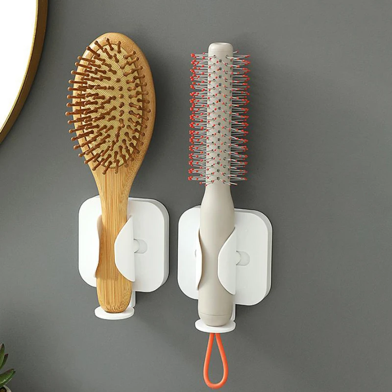 

1Pcs Hair Comb Brush Storage Rack Punch-free Wall Mounted Organizer Bathroom Electric Toothbrush Holder Storage Cabinet Rack