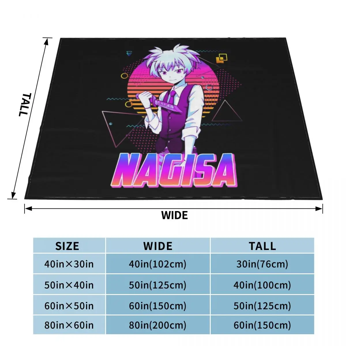 Nagisa Shiota- Retro Art Throw Blanket Extra Large Throw Blanket Large Blanket Summer Blanket