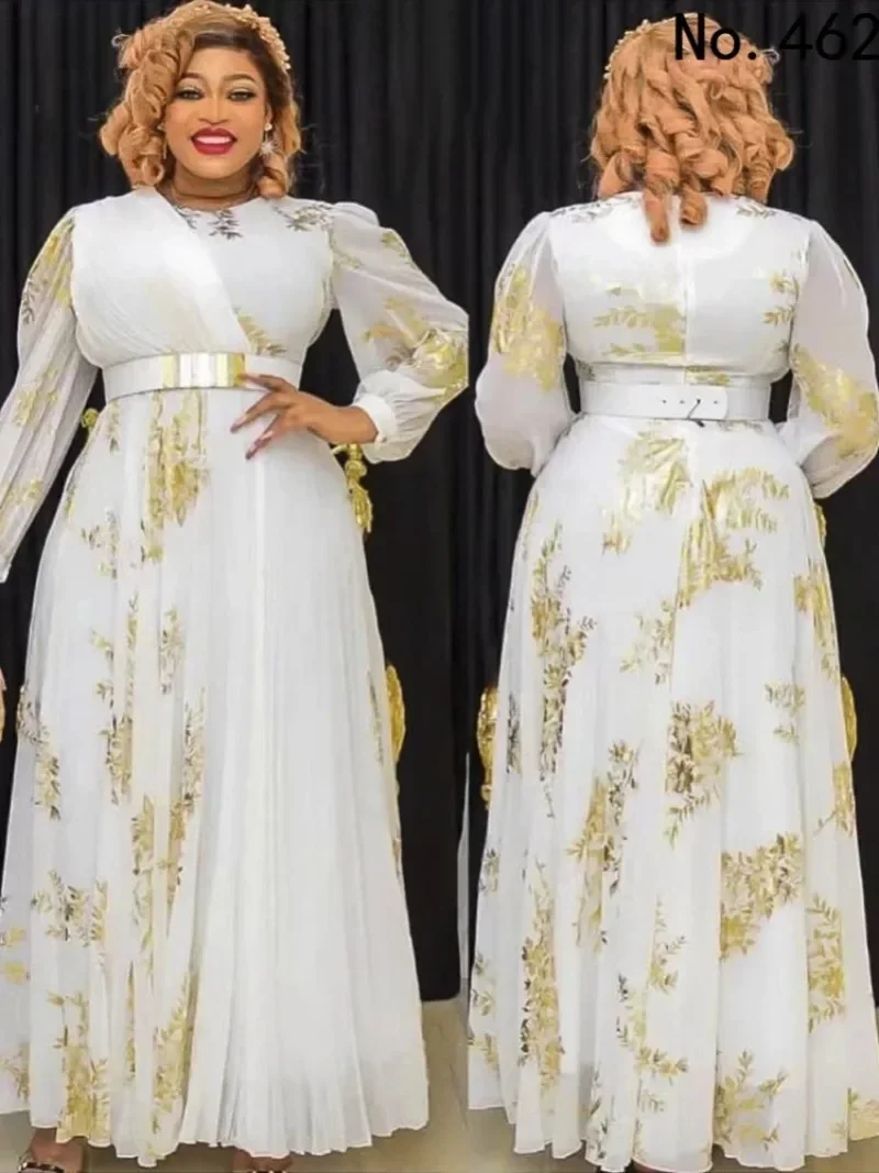 

African Dresses for Women Turkish Muslim Chiffon Party Long Dress Dashiki Ankara Wedding Evening Gown Plus Size Outfits 2025