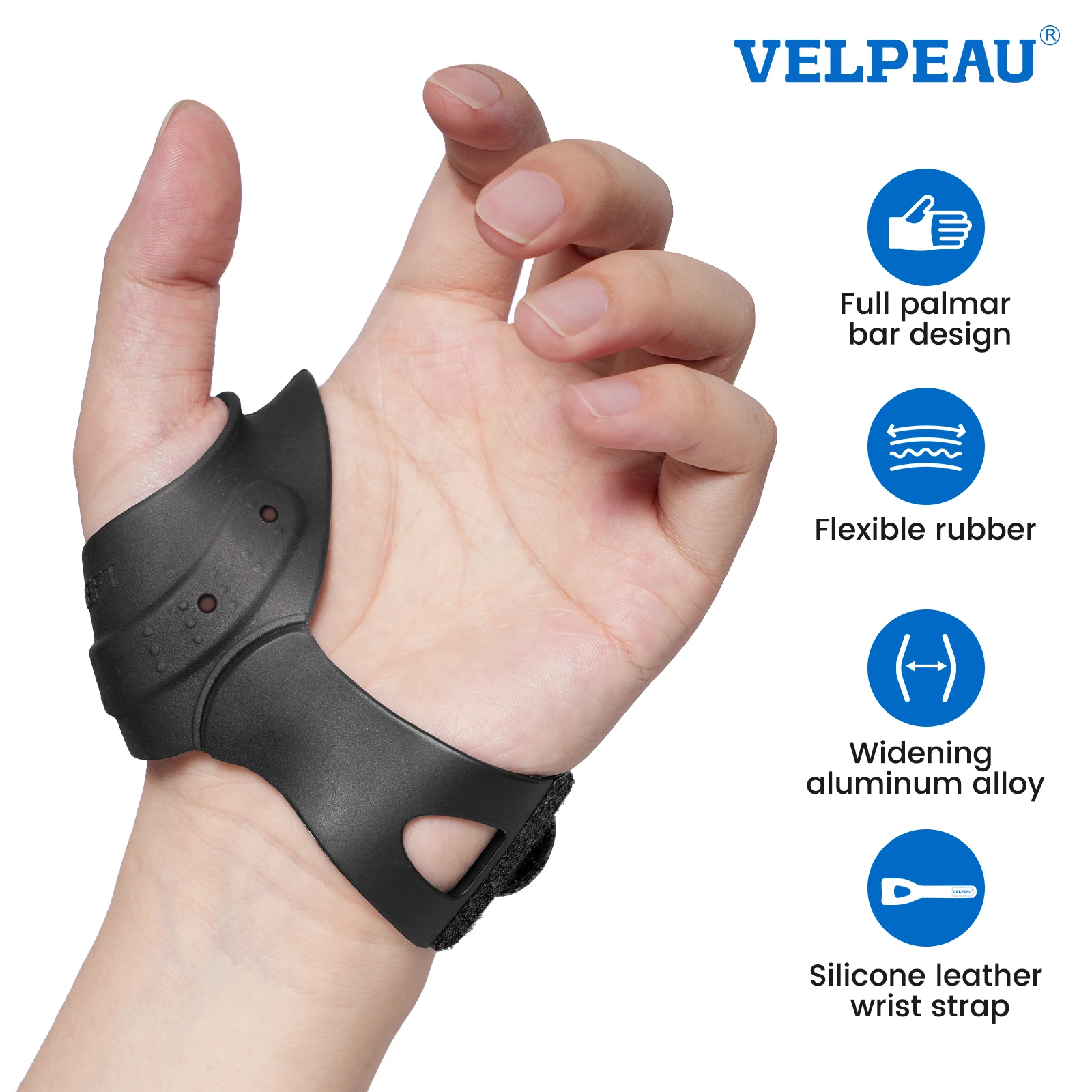Flexible CMC Thumb Brace for Arthritis Pain and Thumb Base Support, Soft Rubber Thumb CMC Joint Splint for Women Men