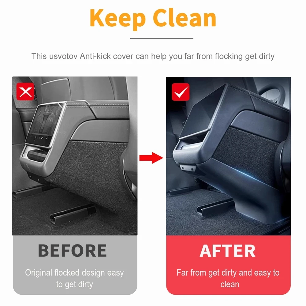 Rear Anti Kick Cover Protector Trim for Tesla Model Y Juniper Model 2025 2026 Air Condition Vent Outlet Kick Pad Mat Accessorie