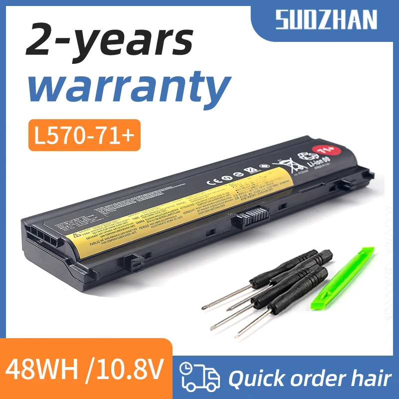 SUOZHAN 00NY486 00NY488 71+ Battery for Lenovo ThinkPad L560 L570 SB10H45073 SB10H45071 00NY489