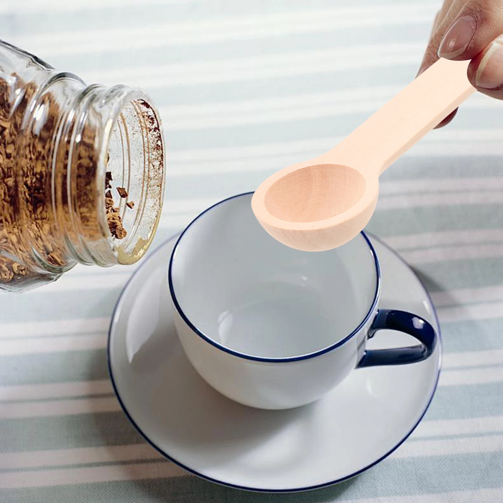 

8Pcs Small Wooden Spoons Multi-Function Tea Coffee Salt Scoop Mini Loose Leaf Tea Spoon Condiment Spice Kitchen Use