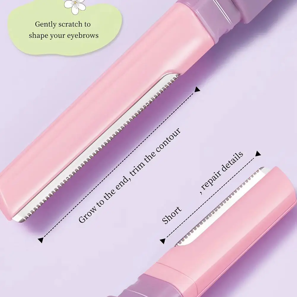 2-Piece Dual-Tip Micro Eyebrow Trimmer Set Safe & Scratch-Free Eyebrow Grooming Portable Eyebrow Shaving Beauty Makeup Tools ﻿