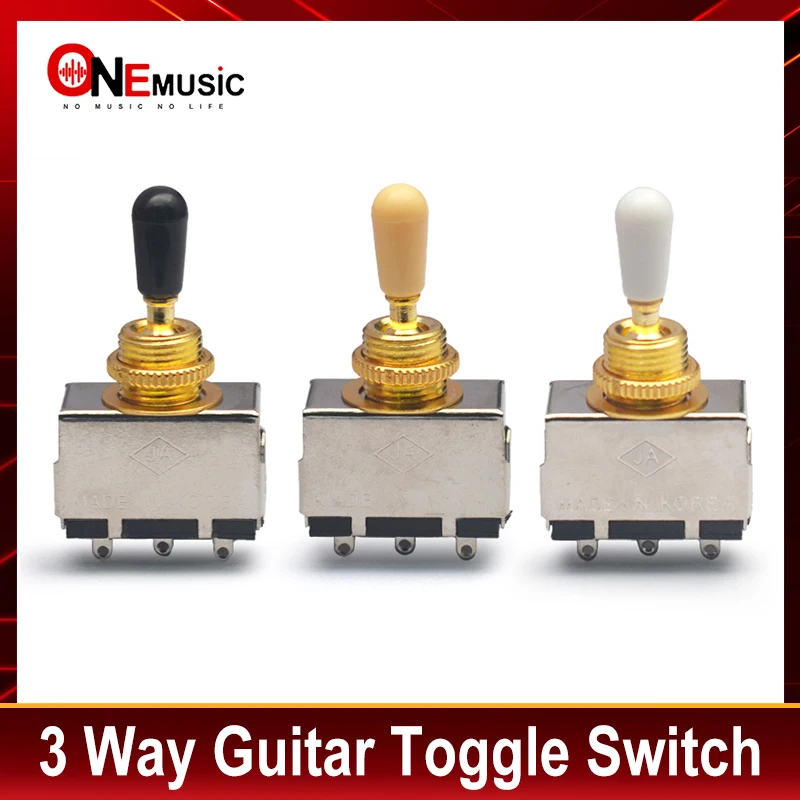 Pickup Selecting Switch Gold 3 Way Toggle Switch Sealed Switch for Electric Guitar Gold with Black/Cream/white Tip