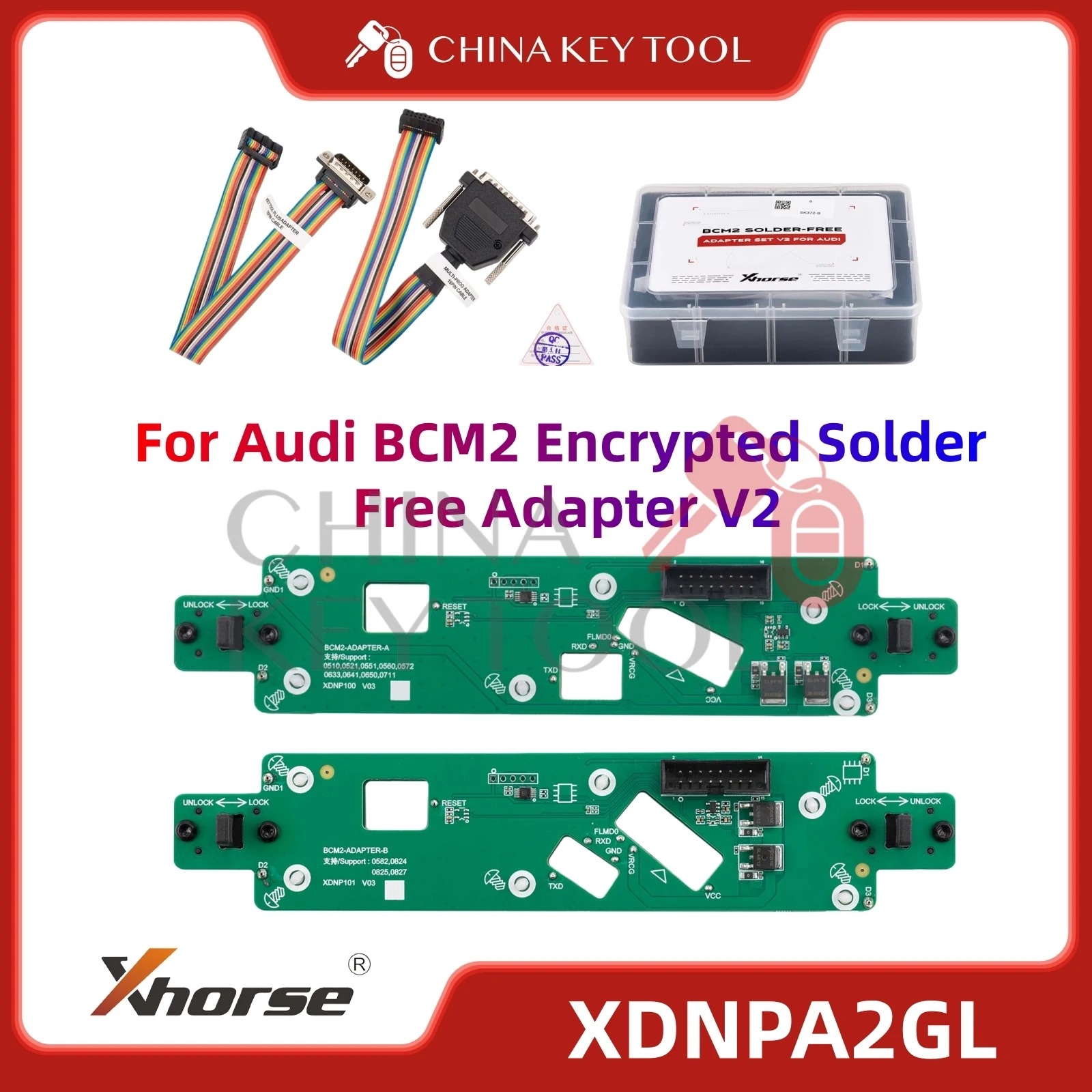 2026 New Version Xhorse XDNPA2GL V2 Solder Free Adapter for Audi BCM2 Encrypted Programming Fit VVDI Key Tool Plus Multi Prog
