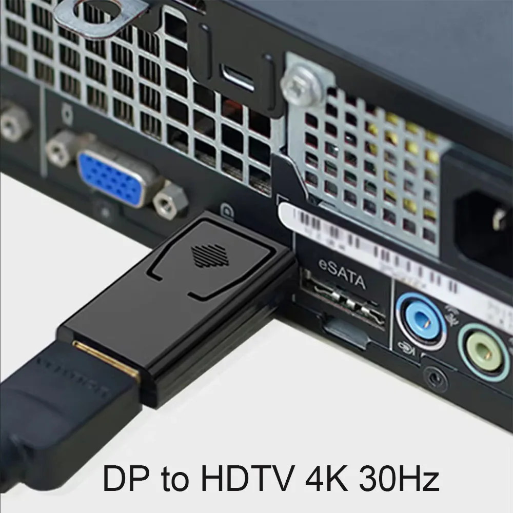 4K DP to HDMI-compatible Converter Displayport to 1080P HDTV Computer Monitor Audio Video Adapter