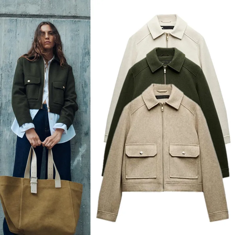 

Soft Jacket Outerwear Women's Commute Zipper Decorated Versatile Daily Wear Polyester Fiber Breathable Standard Fit 2024 Autumn