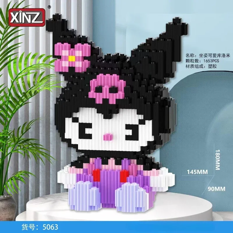 Cute Cartoon Hello Kitty Kuromi Doll Building Blocks 3D Small Particle Assembly Toys Children's Puzzle Gift Ornaments