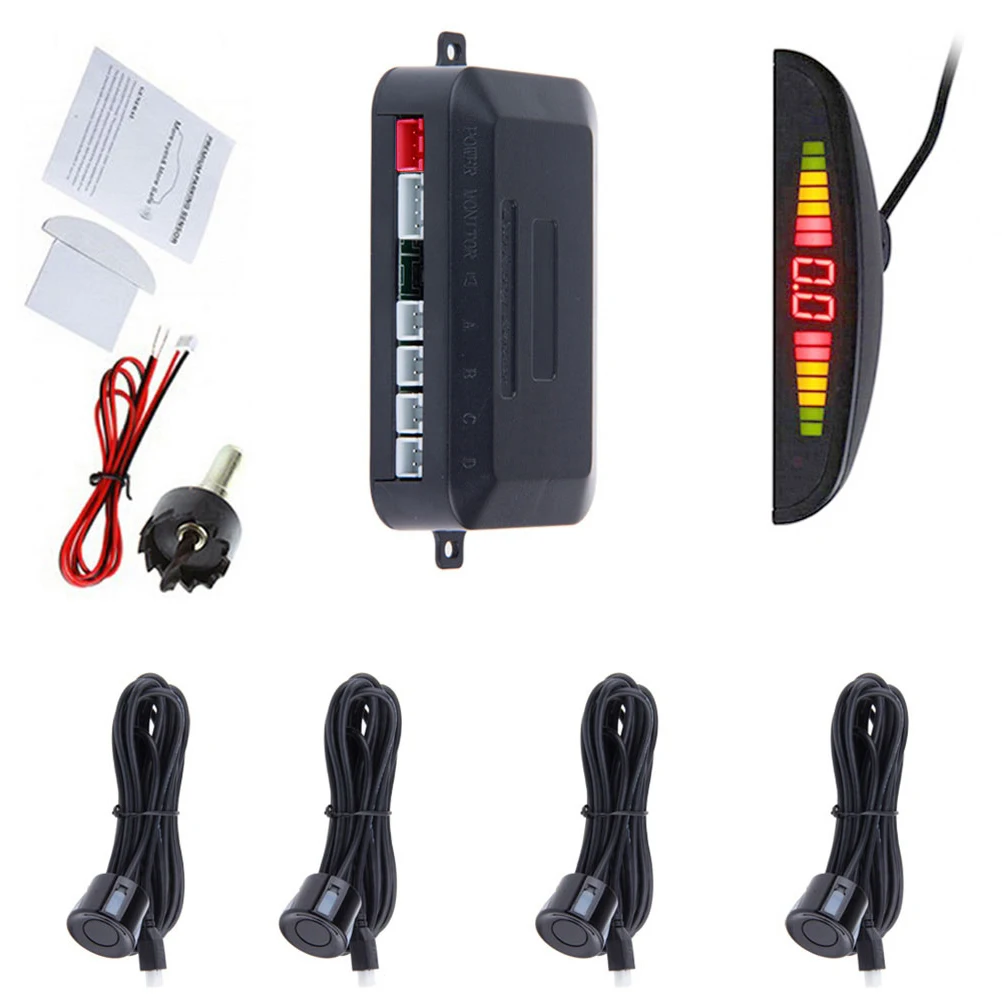 

Reversing Parking Car LED Reverse Sensor 4 Sensor System Double CPU 0-2M Detection Range Full Weather Design Colorful