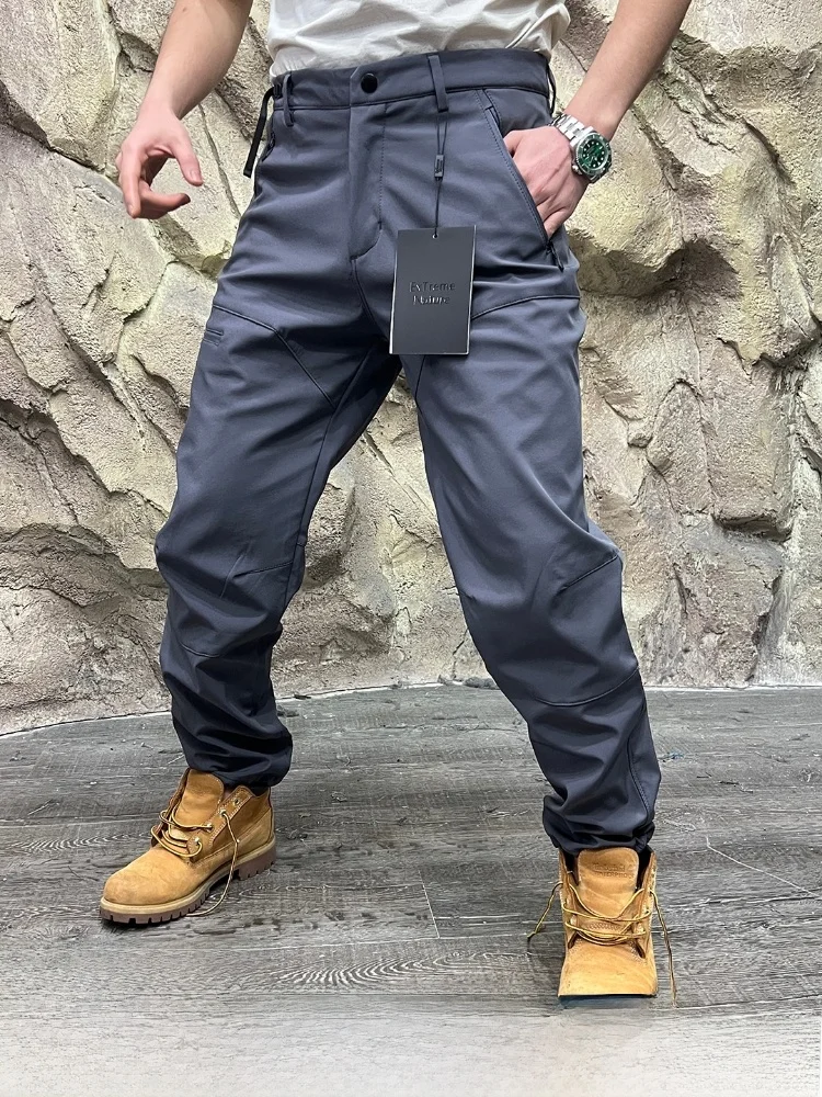 

Ветрозащитные повседневные брюки Fce на подкладке для мужчин, зимние высококачественные удобные брюки-бомберы с прямыми штанинами на молнии