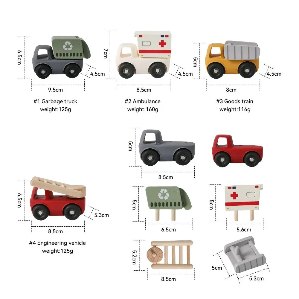 الغذاء الصف الهندسة سيارات لعب الكرتون تصميم قلابة شاحنة سيارة إسعاف لعب مونتيسوري BPA الحرة سيليكون الكرتون سيارة #6