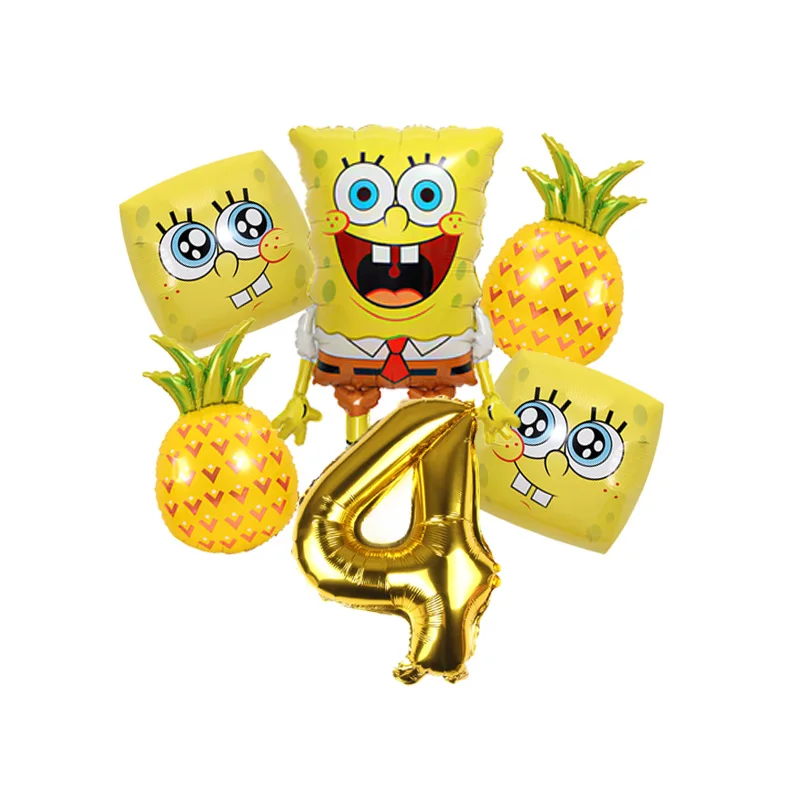 SpongeBob Schwammkopf Luftballons Party-Dekoration Zubehör für Cartoon-Themen Geburtstagsfeier Feiertagsfeier Familientreffen Kinder – Detail 4
