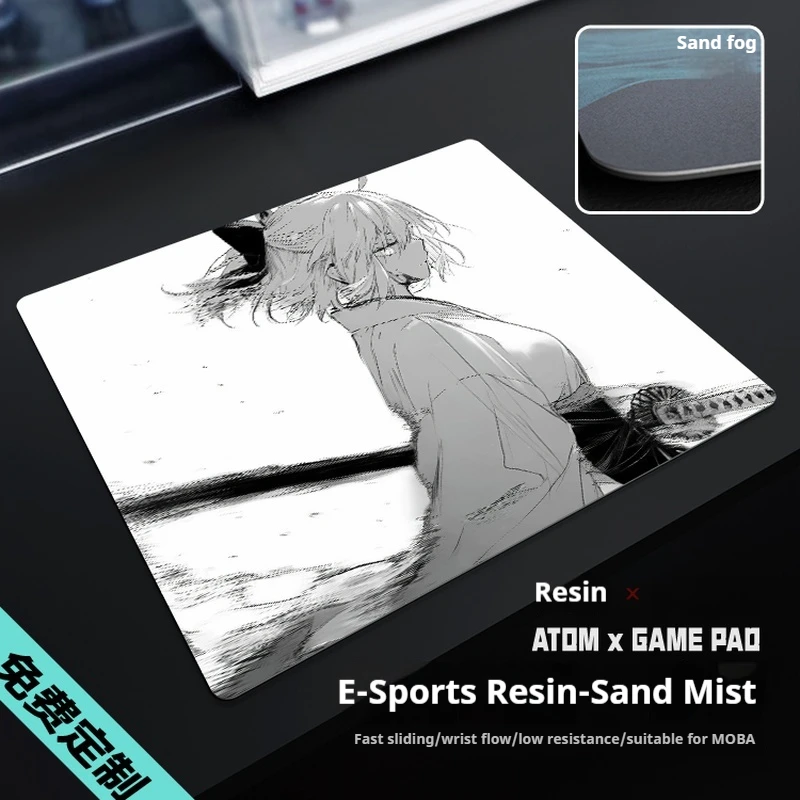 2024 new ATOM Crystal Snow/Sand Mist Upgraded Resin Mouse Pad Customizable FPS Professional Hard Gaming Mouse Pad Large