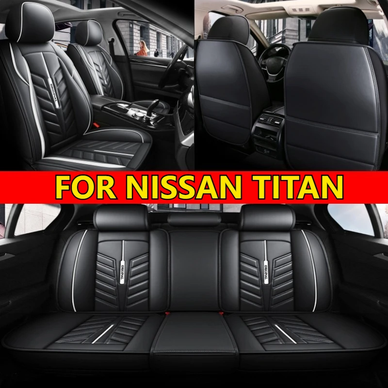 

Car seat cover Faux leather comfortable waist high-end full set 5-seat full wrap four seasons seat cover FOR NISSAN TITAN