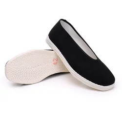 Men's Traditional Chinese Kung Fu Black Cotton Tai-chi Shoes Cotton Cloth Tai-chi Old Beijing Casual Shoes Sport Shoes