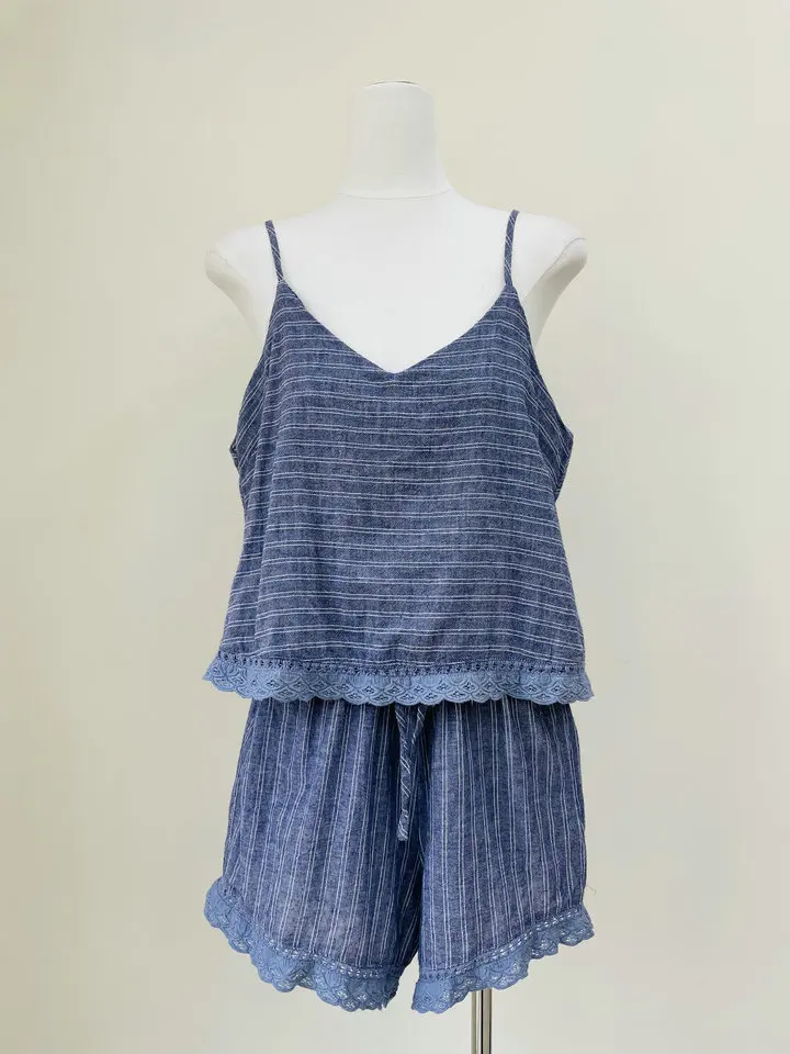 

Heartloom Independent Stripe Cotton Linen Rer Set High Waist Wide Leg ort Pants Summer Outfit Ele Quali