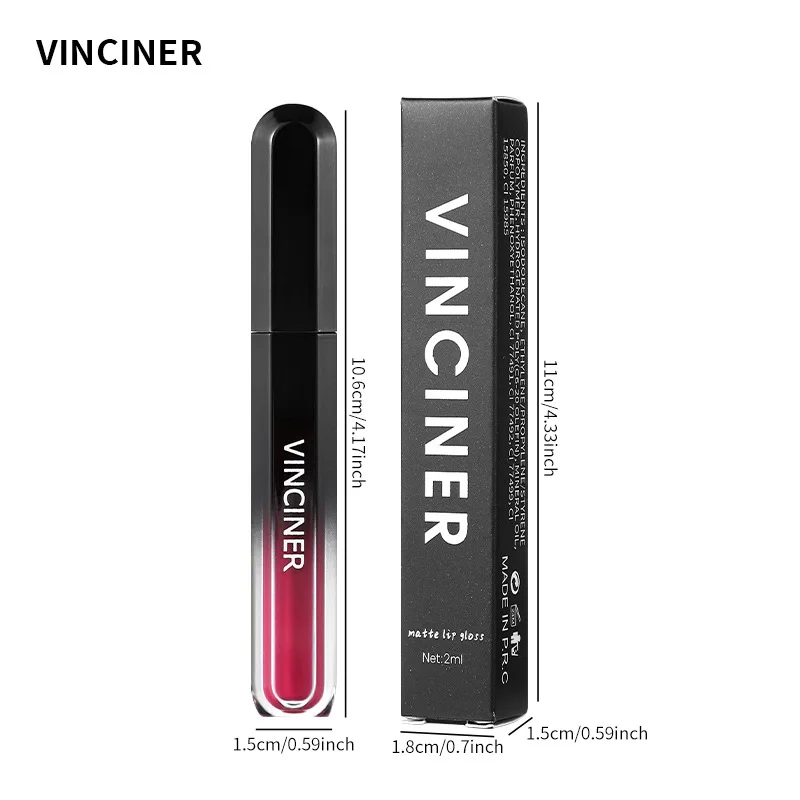 VINCINER 12 Color Matte Lip Gloss Velvet Texture Waterproof Lasting No Fading Fashion Liquid Lipstick Easy To Apply Cosmetics 2g