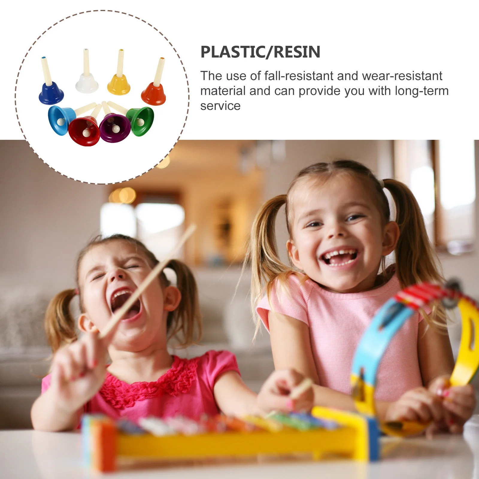 8 قطعة 8 لهجة اليد جرس مجموعة أدوات قرع المدرسة الملونة إيقاع آلة موسيقية للتعلم المبكر