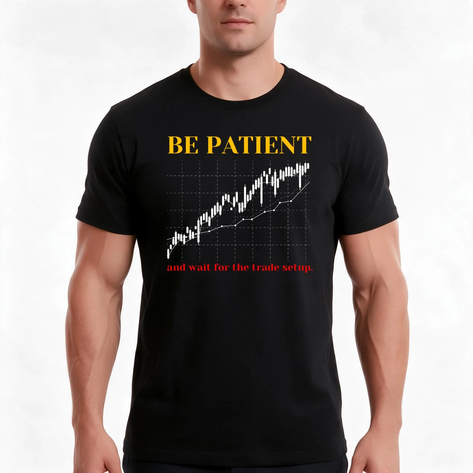 Patient Trader T-Shirt, Summer Casual Cotton Tee, Oversized Streetwear Tops, Vintage Graphic Print, Loose Fit Short Sleeve