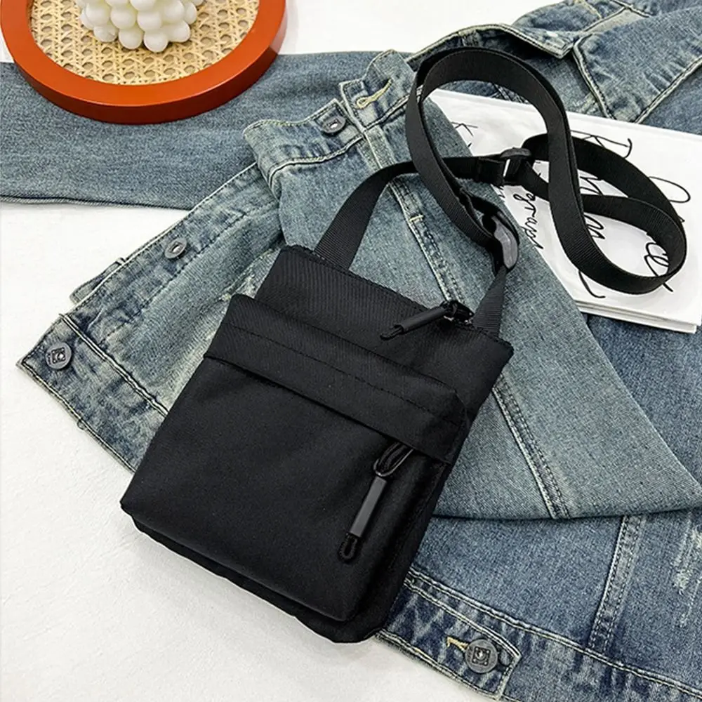 Fashion Leisure Casual Shoulder Bag Waterproof Solid Color Messenger Bags Nylon Cross-body Bag Sling Bag Cellphone Pouch