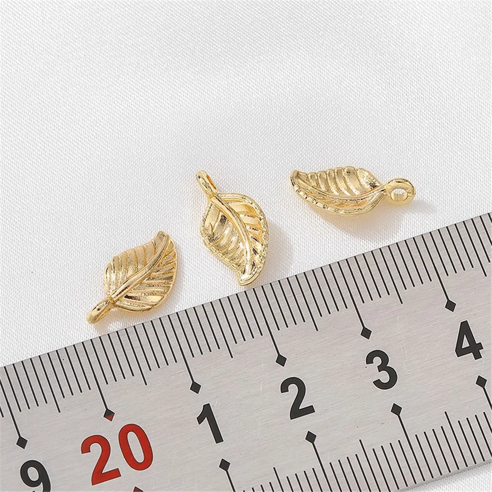 14K Gold-coated Banana Fan Pendant Banana Leaf Pendant Handmade Diy Bracelet Necklace Jewelry Material Accessories L367