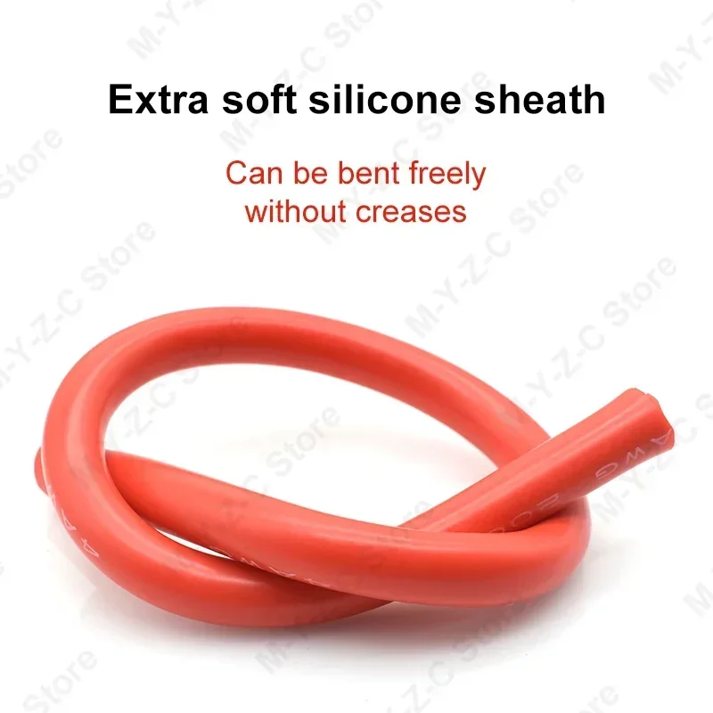 5M-100M Heat-resistant Cable Ultra Soft Silicone Wire 30 28 26 24 22 20 18 16 14 AWG High Temperature Flexible Copper Connector