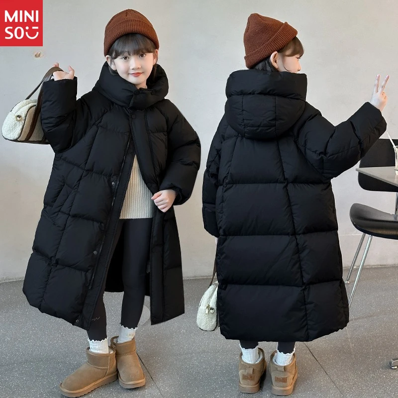 

Miniso Girls' Long Winter Coat 2025: Ultra Warm Thick Puffer Jacket, A Fashionable Cold-Weather Essential