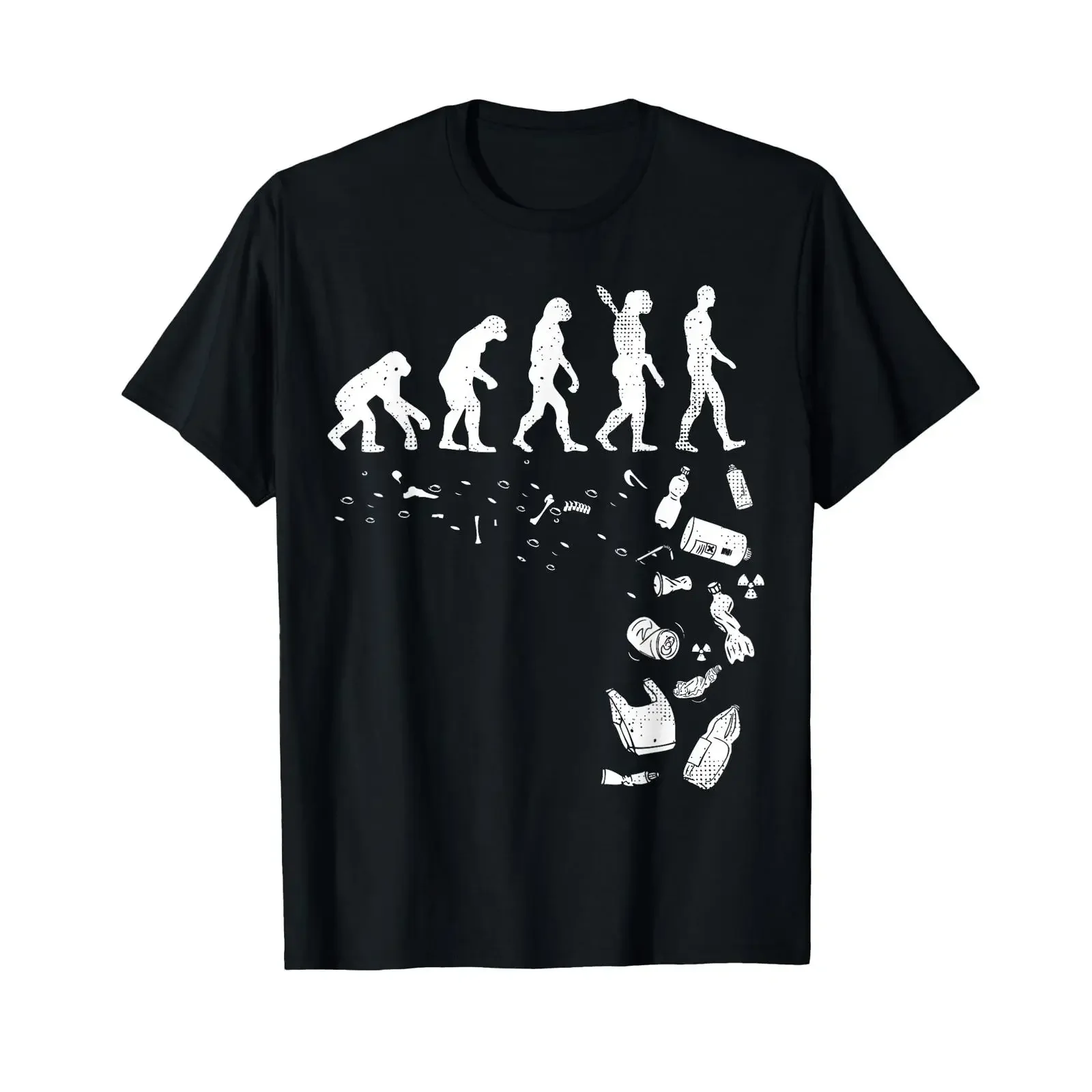 Évolution humaine Pollution Cool Earth Day Lover T-shirt vintage lavé légèrement doux unisexe polyvalent vêtements de créateur mode