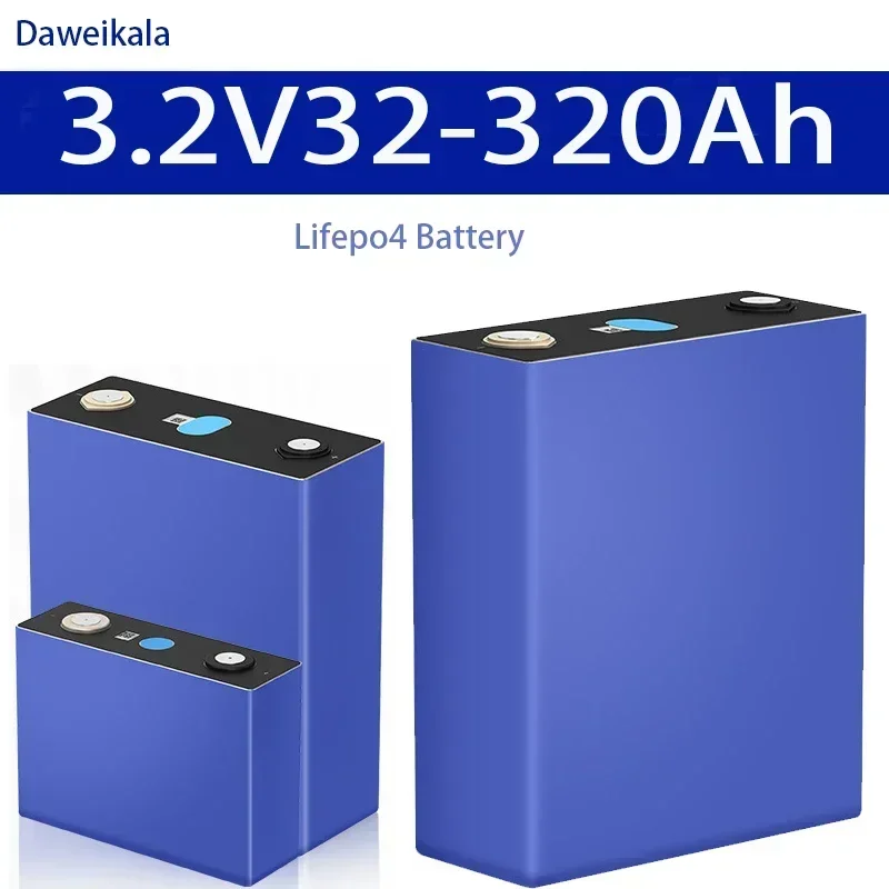 New 3.2V Lifepo4 Battery 32AH-320AH  Rechargeable Battery Pack 12V 24V 48V60V72VDIY Cells For Boat Golf Cart RV With Busbars