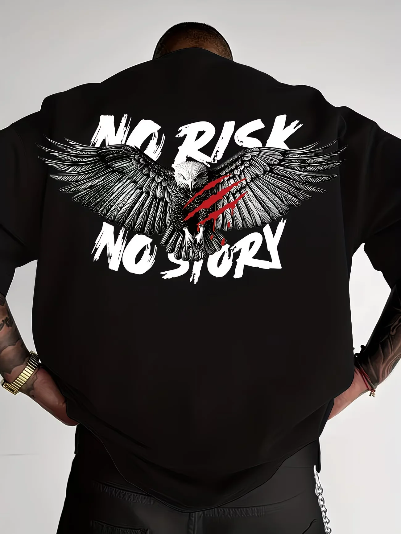 Fitness NO RISK NO STORY Men's T Shirt Cotton Tee Women Summer Novelty Oversize Casual Sport Streetwear Trendy Top Clothing