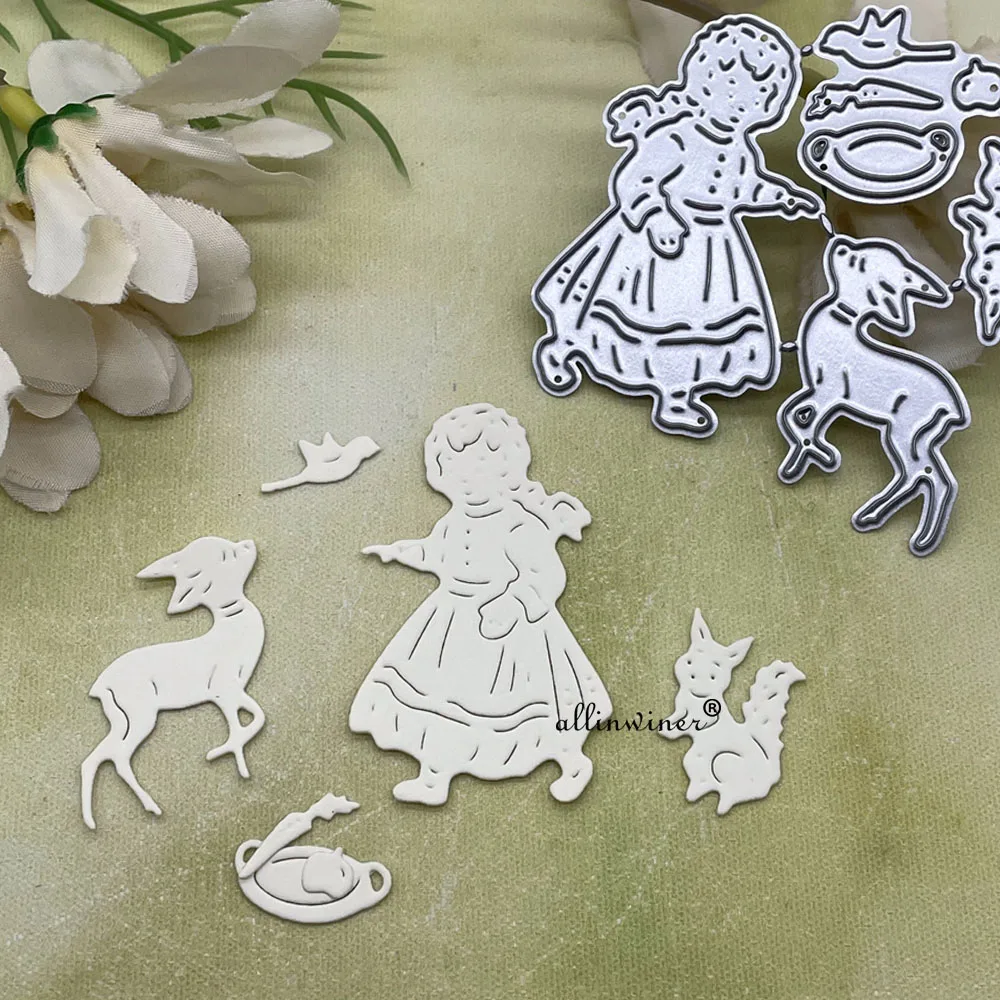 Forest Angel herten eekhoorn metalen stansmessen stencils gestanst voor DIY scrapbooking album papieren kaart embossing