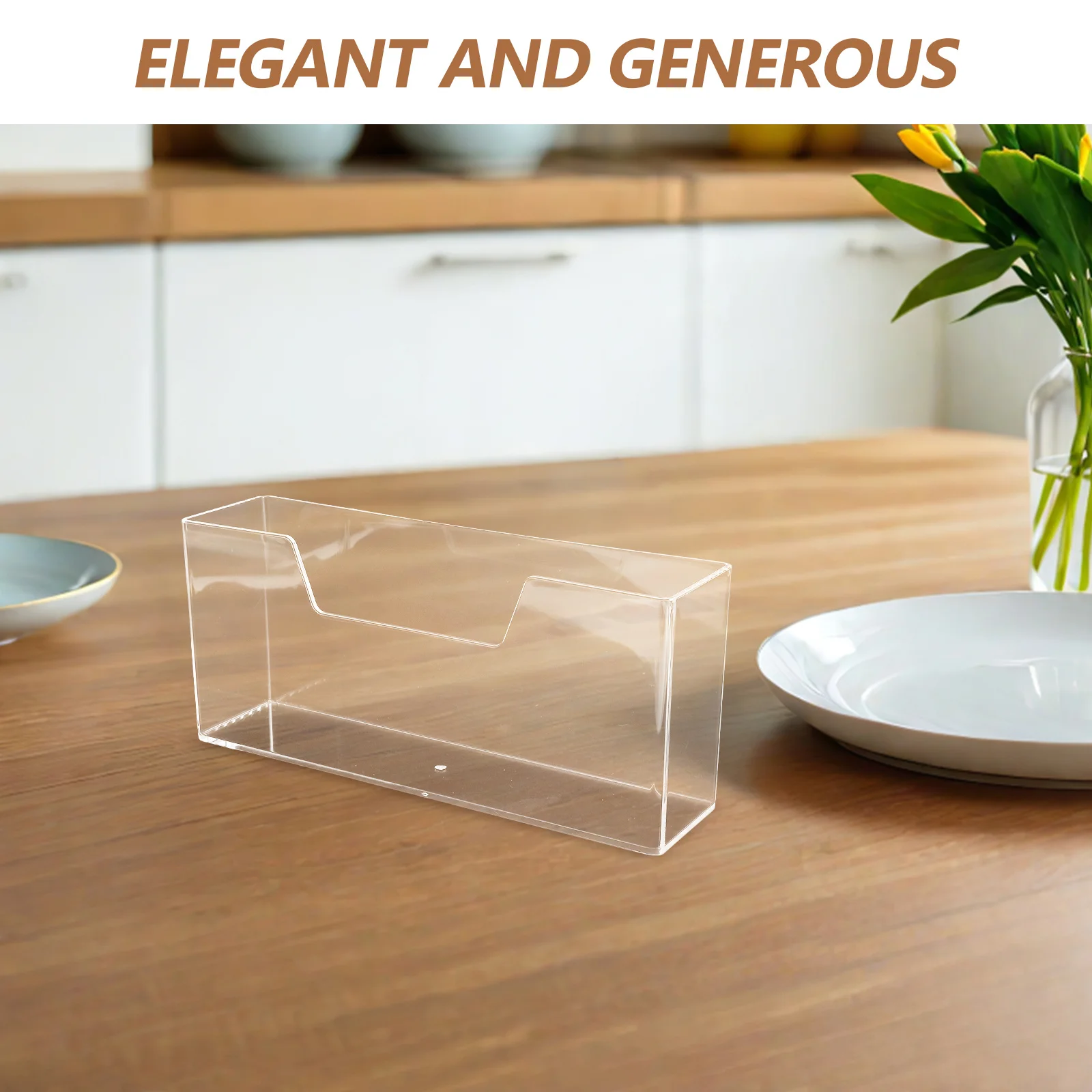 

Clear Acrylic Napkin Holder Vertical Tissue Dispenser for Kitchen Dining Towel Tray Countertop Tissue Holder
